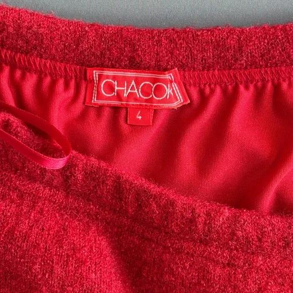 1980s Chacok Mohair Knit Maxi Skirt | Size 4 30" | Burgundy Purple Trim Vintage - Picture 9 of 11